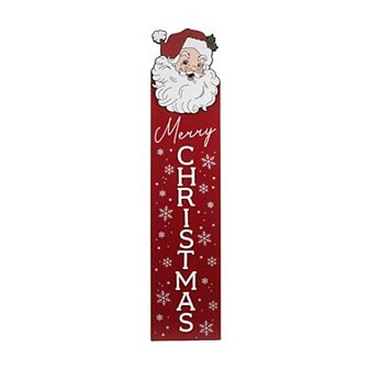 Santa Merry Christmas Leaner with Easel Floor Decor