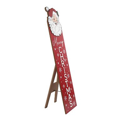 Santa Merry Christmas Leaner with Easel Floor Decor