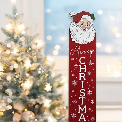 Santa Merry Christmas Leaner with Easel Floor Decor