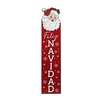 Santa Feliz Navidad Leaner with Easel Floor Decor