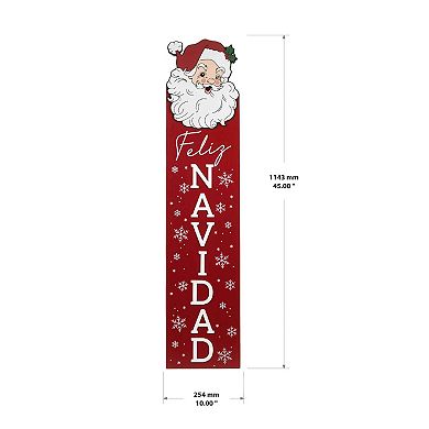 Santa Feliz Navidad Leaner with Easel Floor Decor