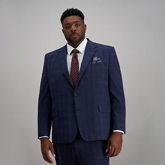 Big & Tall J.M. Haggar™ Slim Fit Blue Plaid Suit Separates Jacket