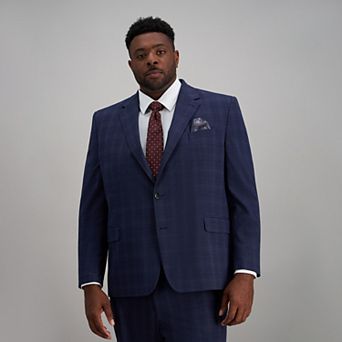 Big & Tall J.M. Haggar™ Slim Fit Blue Plaid Suit Separates Jacket