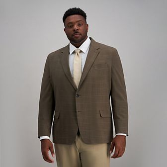 Big & Tall Haggar® Tailored Fit Plaid Windowpane Sport Coat