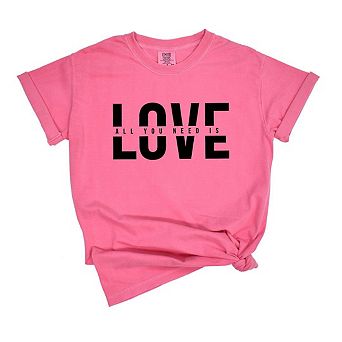 Love Is All You Need Split Garment Dyed Tees