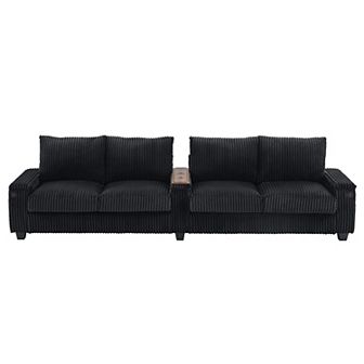 Merax 133" Modern 4-Seater Corduroy Sofa Couch with USB Ports