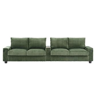 Merax 133" Modern 4-Seater Corduroy Sofa Couch with USB Ports
