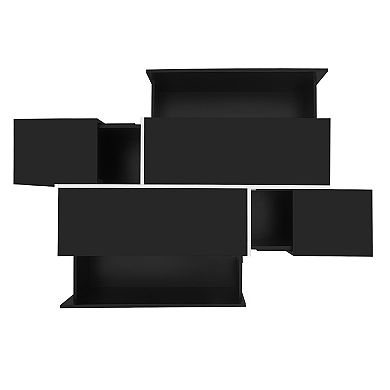 Merax 47.2''-72.7'' Extendable Coffee Table, Multi-Functional Coffee Table with High-Gloss Finish
