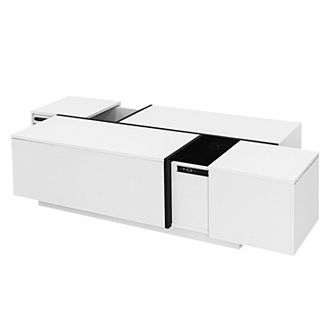 Merax 47.2''-72.7'' Extendable Coffee Table, Multi-Functional Coffee Table with High-Gloss Finish