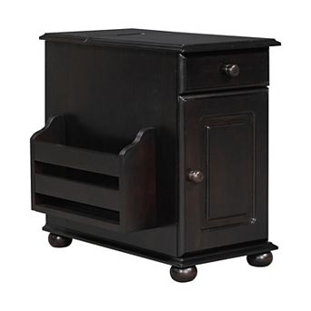 Merax Vintage End Table Flip Top Side Table with USB Ports