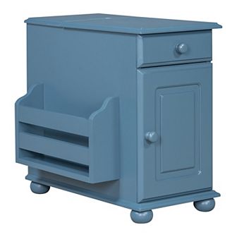 Merax Vintage End Table Flip Top Side Table with USB Ports