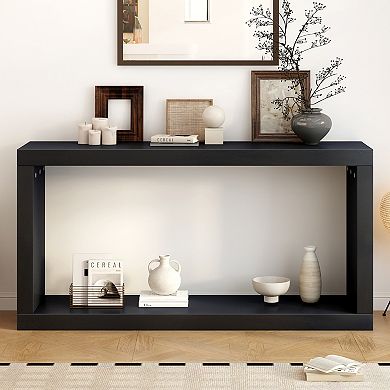 Merax Modern Minimalist Console Table，Square Shaped Fashion Design