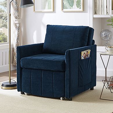 Merax Upholstered Convertible Sleeper Sofa, 31.5" Pull Out Sofa Bed