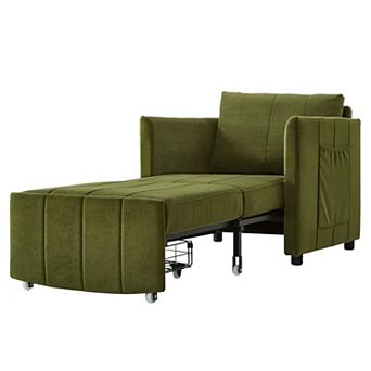 Merax Upholstered Convertible Sleeper Sofa, 31.5" Pull Out Sofa Bed
