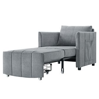Merax Upholstered Convertible Sleeper Sofa, 31.5" Pull Out Sofa Bed