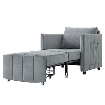 Merax Upholstered Convertible Sleeper Sofa, 31.5" Pull Out Sofa Bed
