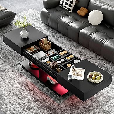 Merax 41.3''-76.7'' Extendable Coffee Table, Efficient Central Coffee Table