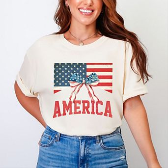 Simply Sage Market American Flag Coquette Garment Dyed Tee