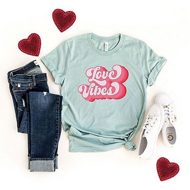 Retro Love Vibes Short Sleeve Graphic Tee