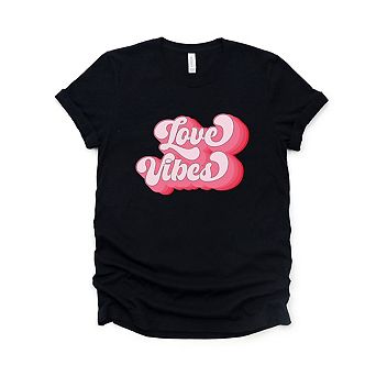 Retro Love Vibes Short Sleeve Graphic Tee