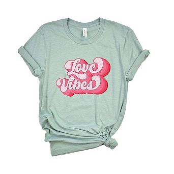 Retro Love Vibes Short Sleeve Graphic Tee
