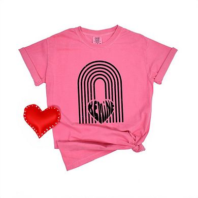Rainbow Be Mine Heart Distressed Garment Dyed Tees