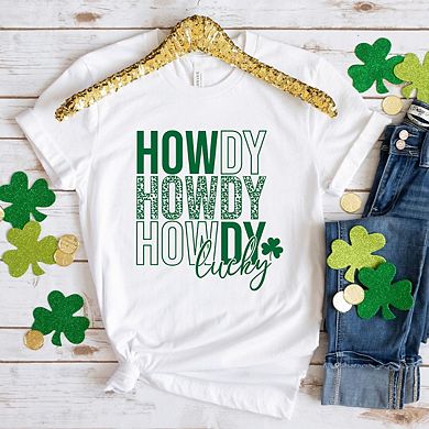 Leopard Howdy Lucky Short Sleeve Graphic Tee
