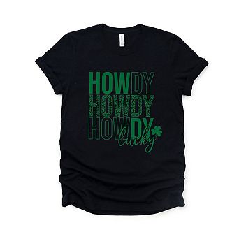 Leopard Howdy Lucky Short Sleeve Graphic Tee