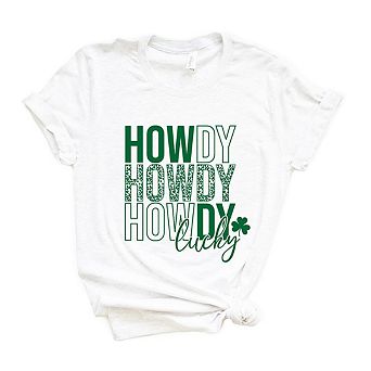 Leopard Howdy Lucky Short Sleeve Graphic Tee