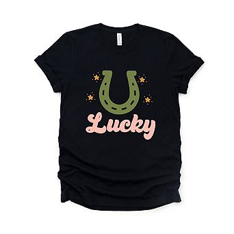 Lucky Horse Shoe Short Sleeve Graphic Tee