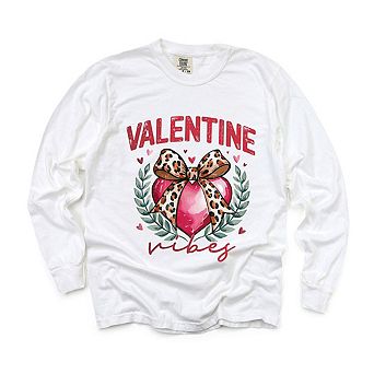 Coquette Valentine Vibes Garment Dyed Long Sleeve Tees