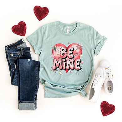 Be Mine Pink Heart Short Sleeve Graphic Tee