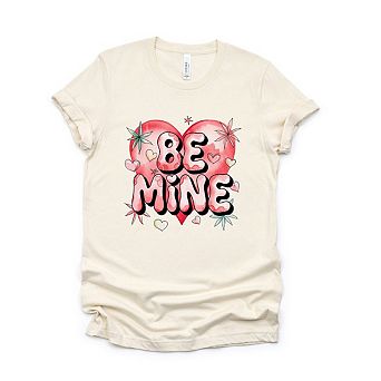 Be Mine Pink Heart Short Sleeve Graphic Tee
