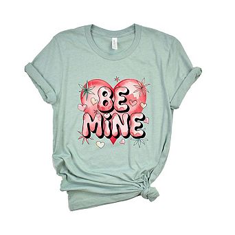 Be Mine Pink Heart Short Sleeve Graphic Tee