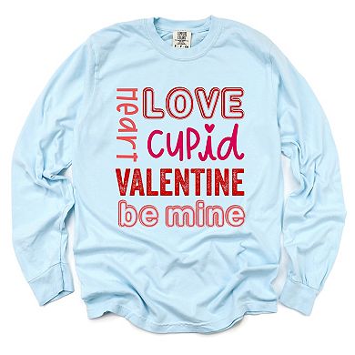Simply Sage Market Valentine's Words Garment Dyed Long Sleeve