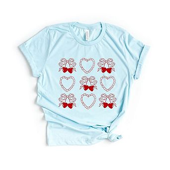 Ruffle Heart Coquette Chart Short Sleeve Graphic Tee
