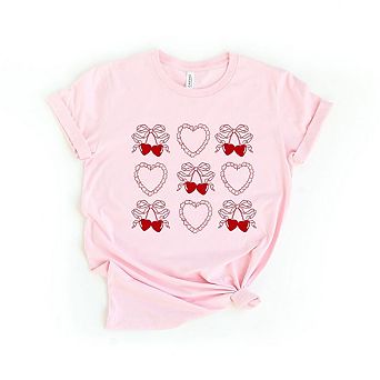 Ruffle Heart Coquette Chart Short Sleeve Graphic Tee