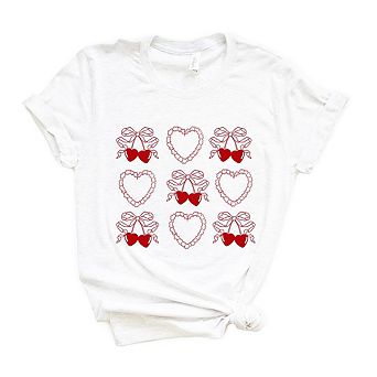 Ruffle Heart Coquette Chart Short Sleeve Graphic Tee