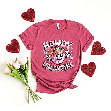 Howdy Valentine Disco Ball Short Sleeve Graphic Tee