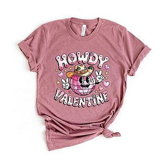 Howdy Valentine Disco Ball Short Sleeve Graphic Tee