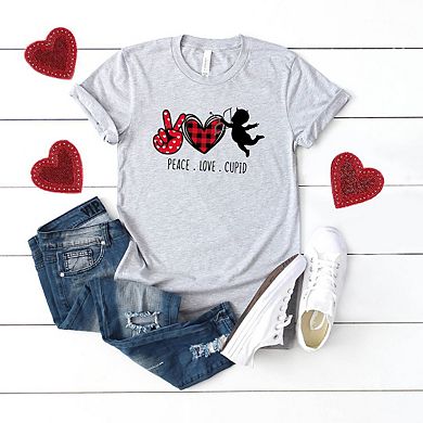 Peace Love Cupid Short Sleeve Graphic Tee