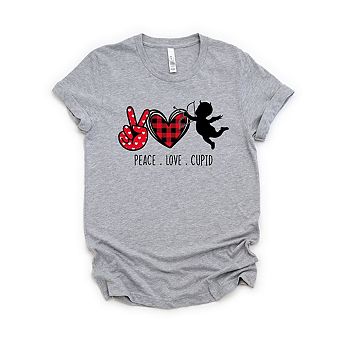 Peace Love Cupid Short Sleeve Graphic Tee