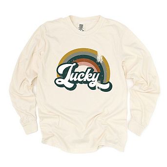 Lucky Rainbow Garment Dyed Long Sleeve Tees