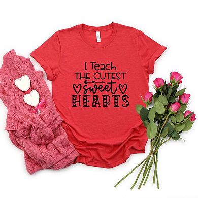 I Teach The Cutest Sweet Hearts Short Sleeve Graphic Tee