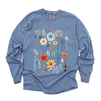 Simply Sage Market Winter Floral Garment Dyed Long Sleeve