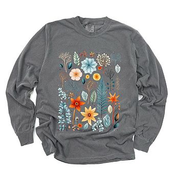 Simply Sage Market Winter Floral Garment Dyed Long Sleeve