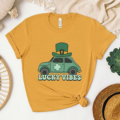 Lucky Vibes Car Short Sleeve Graphic Tee