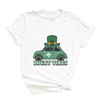 Lucky Vibes Car Short Sleeve Graphic Tee
