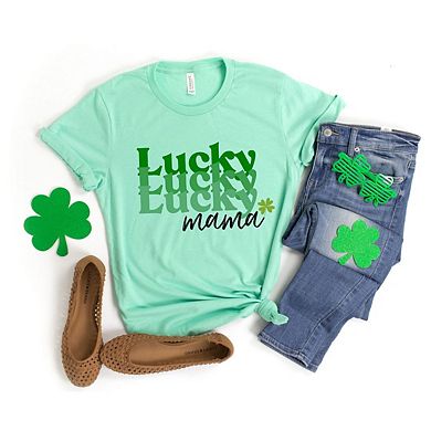 Lucky Mama Stacked Short Sleeve Graphic Tee