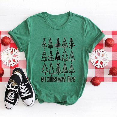 Distressed Oh Christmas Tree Short Sleeve Graphic Tee